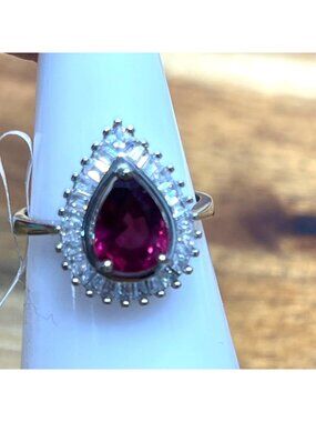 Rhodolite garnet ring .925 sterling silver ring, size 7 vintage inspired glam ar